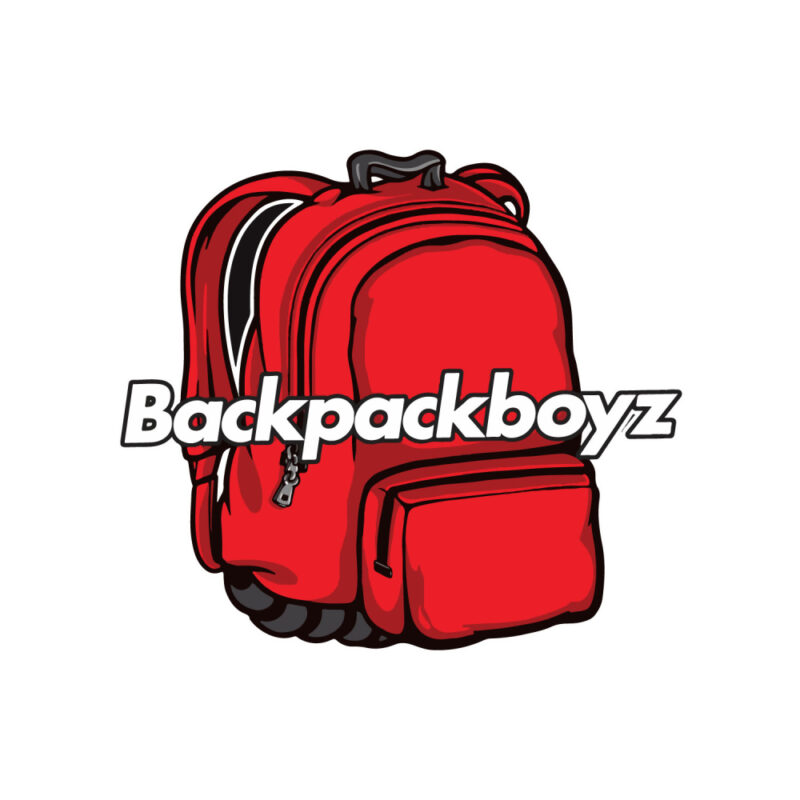 Logo design for Backpackboyz, featuring vibrant colors and modern typography, representing their cannabis product line